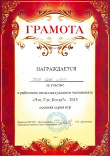 Команда школы - Что? Где? Когда?